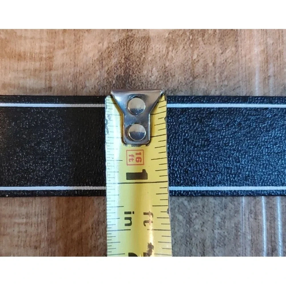 Lucien Piccard Genuine‎ Leather Belt Size 38 40 Black White Stripe Argentina